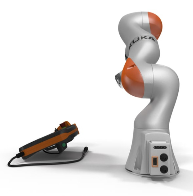 El pequeño brazo del robot de Kuka costó LBR Iiwa en la manipulación del componente aspa brazo robótico de 7 Dof
