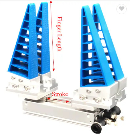 Dos 4 6 agarrador del robot de 2 fingeres para las pequeñas piezas longitud adaptante flexible de 66 a de 100m m movimiento de 12 a de 64m m