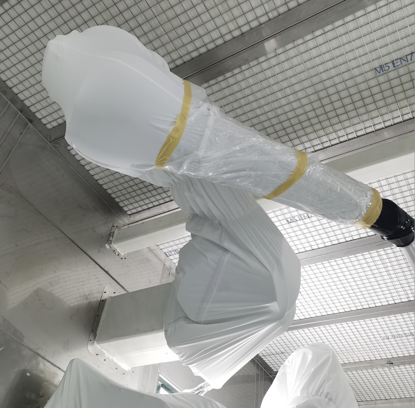 Capa de blindaje robótico de poliéster antistatico para robots de pintura