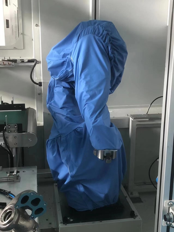Taller de corte Robot cubierta impermeable traje protector blanco / amarillo / azul / rojo instalación de cremallera