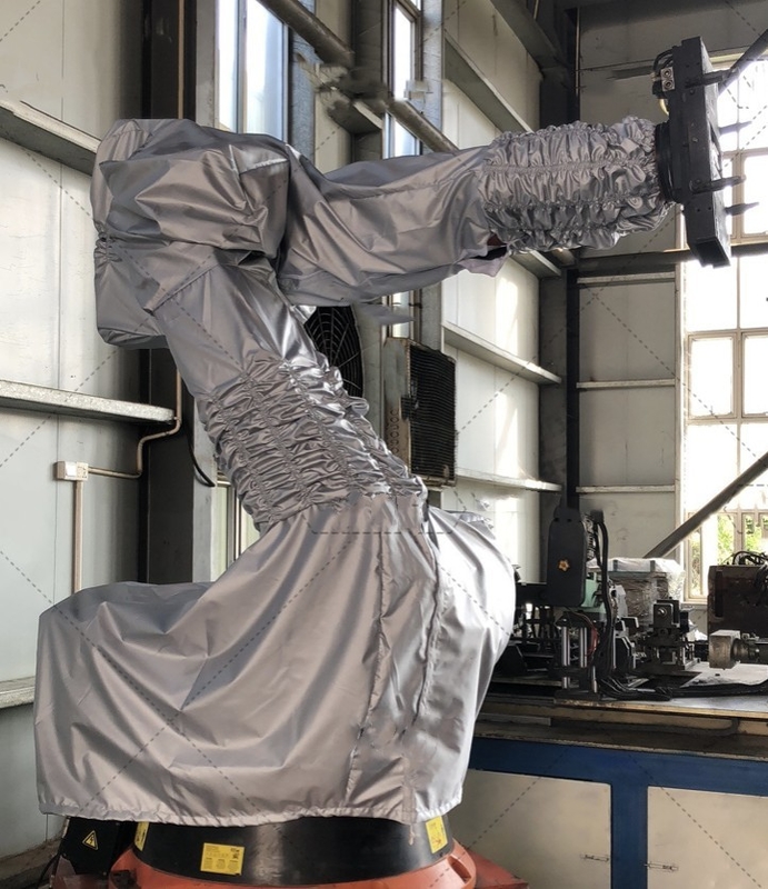 Película de poliéster blanca impermeable para cubrir la manga de nylon protectora para robots de pintura