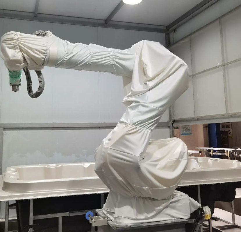 Cubierta protectora para robots de pintura tipo integrado poliéster antiestático