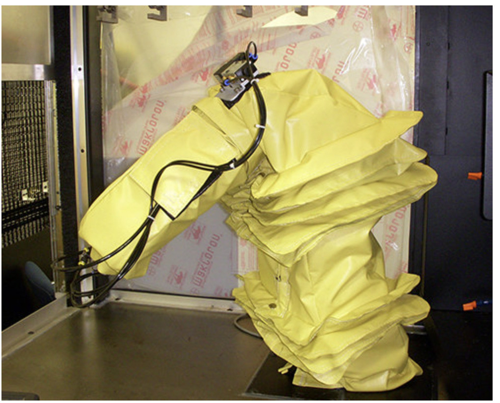 Coberturas protectoras de robots industriales impermeables a la lluvia y al polvo para ABB FANUC KUKA YASKAWA UR Velcro con cremallera